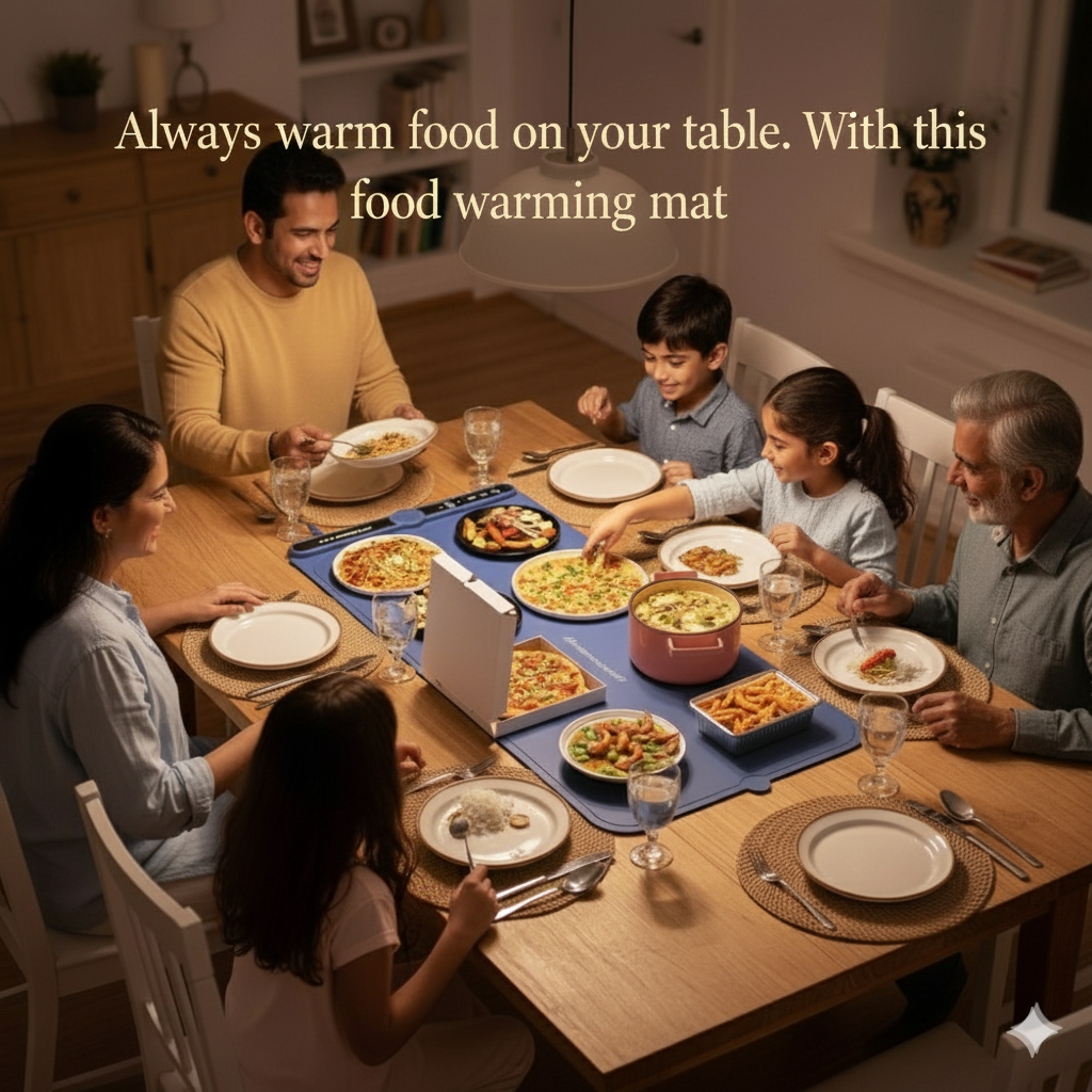Foldable Food Warming Mat: Keep 8 Dishes Hot for Hours