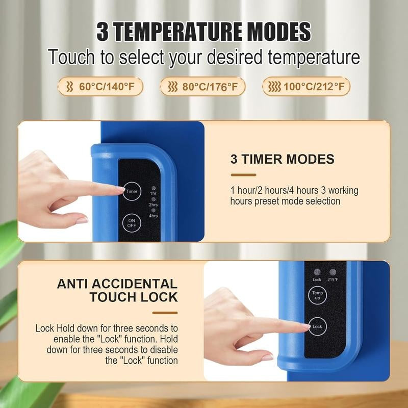 Electric Warming Tray, Food Heating Pad, Maximum Temperature Adjustable, Food Warmer, Portable Kitchen Utensil Pad