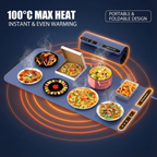 Foldable Food Warming Mat: Keep 8 Dishes Hot for Hours