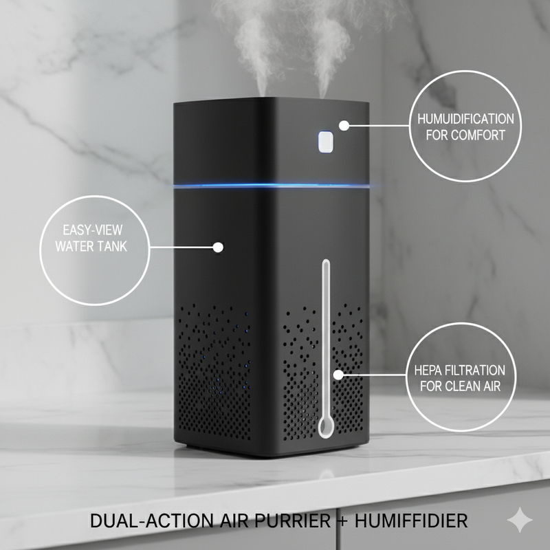 Air Purifier & Humidifier with LED Night Light | 55% Off – Shopcart Hub