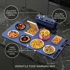 Foldable Food Warming Mat: Keep 8 Dishes Hot for Hours