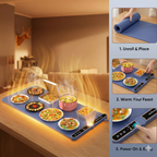 Foldable Food Warming Mat: Keep 8 Dishes Hot for Hours